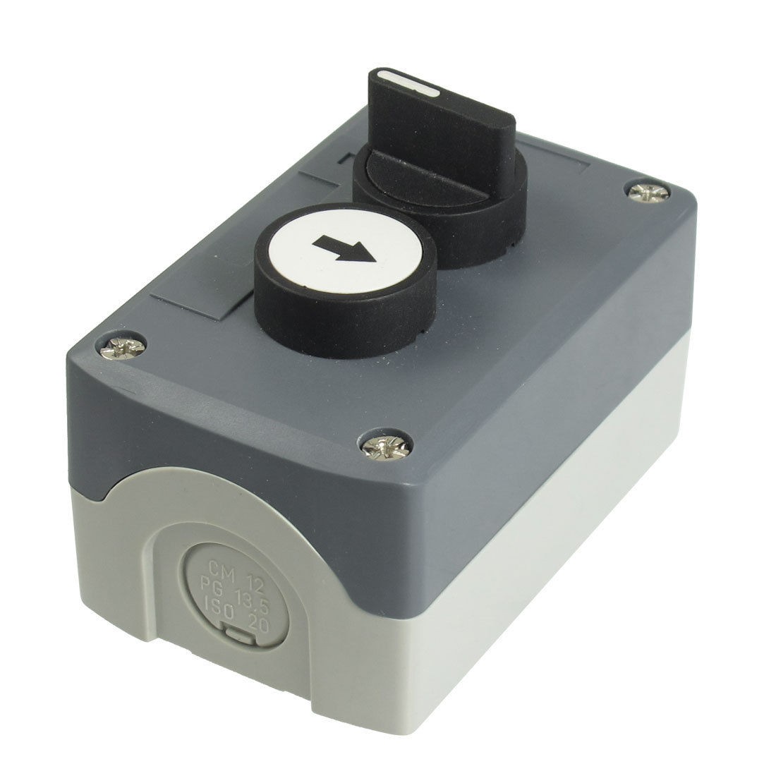 240V 3A NO 3-Position Rotary Selector White Flat Momentary Push Button Station