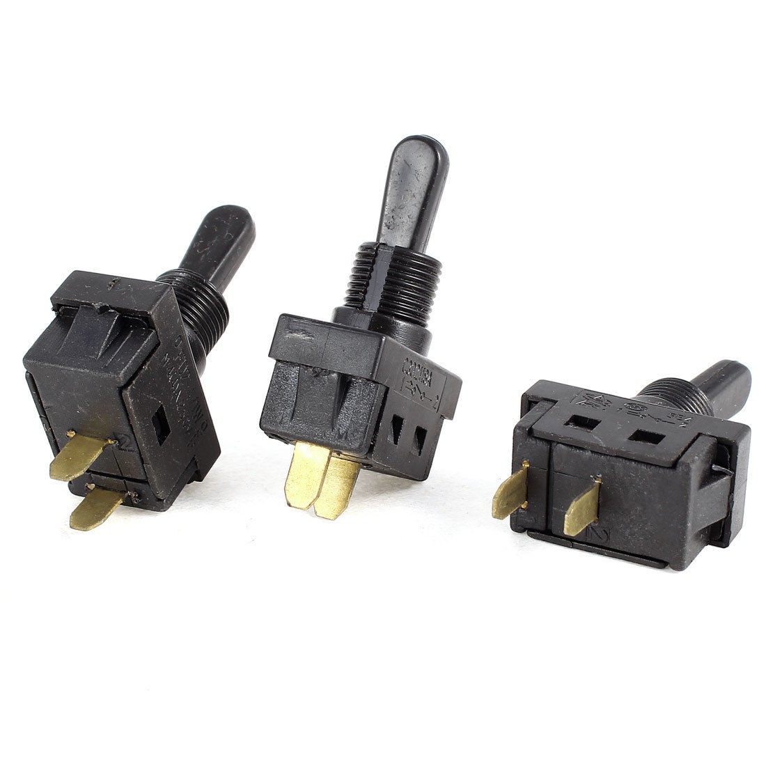 3 Pcs AC 5A/250V 10A/125V 2 Terminal SPST NO on/off Toggle Switch Black