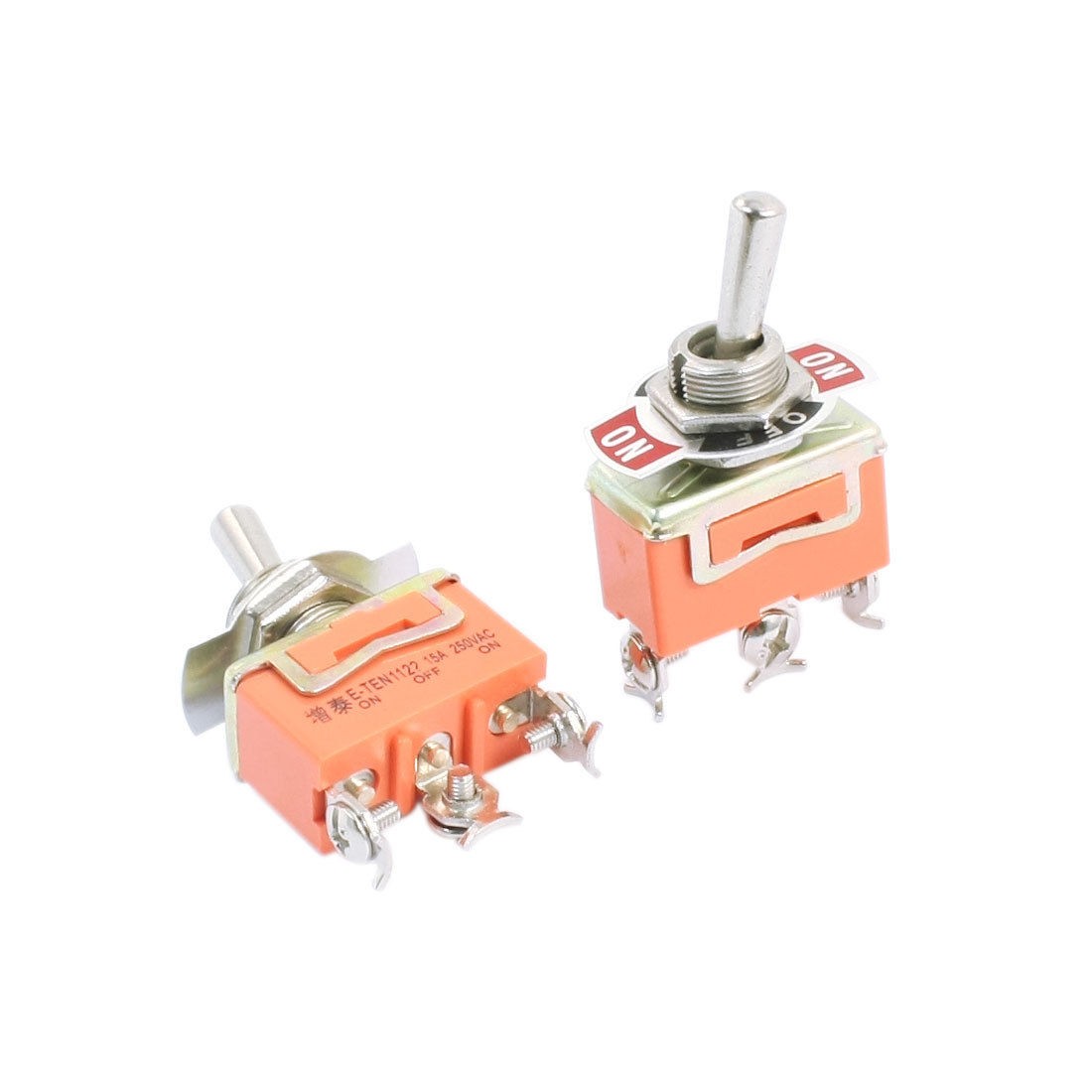 2pcs Latching SPDT 3 Positions ON/OFF/ON 3-Terminals Toggle Switch AC250V 15A