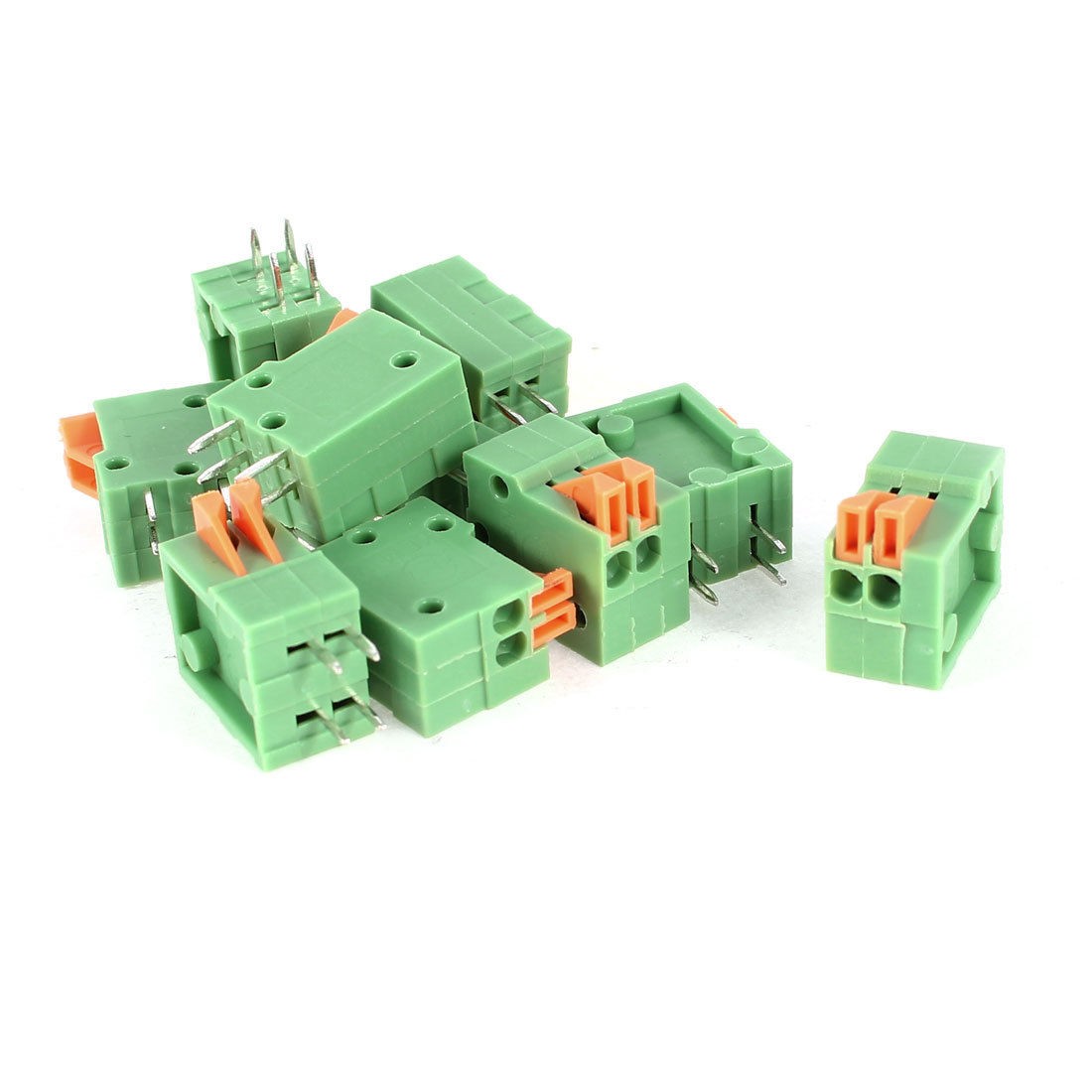10 Pcs 2.54mm 2 Pin PCB Mount Spring Terminal Blocks Connectors 150V 2A AWG26-20