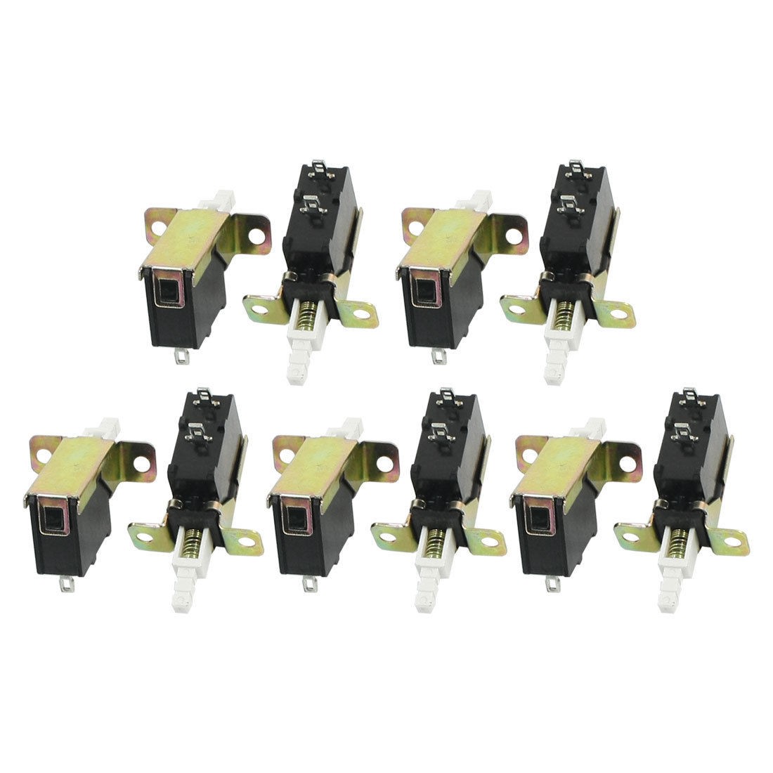 10Pcs 2P SPST Spring Loaded Locking Push Button Switch