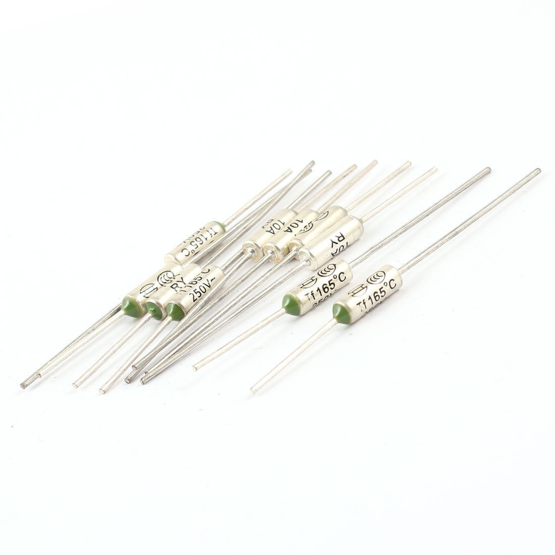 10Pcs Microtemp Circuit Protection Aluminum Thermal Fuse 165C Degree 250V 10A