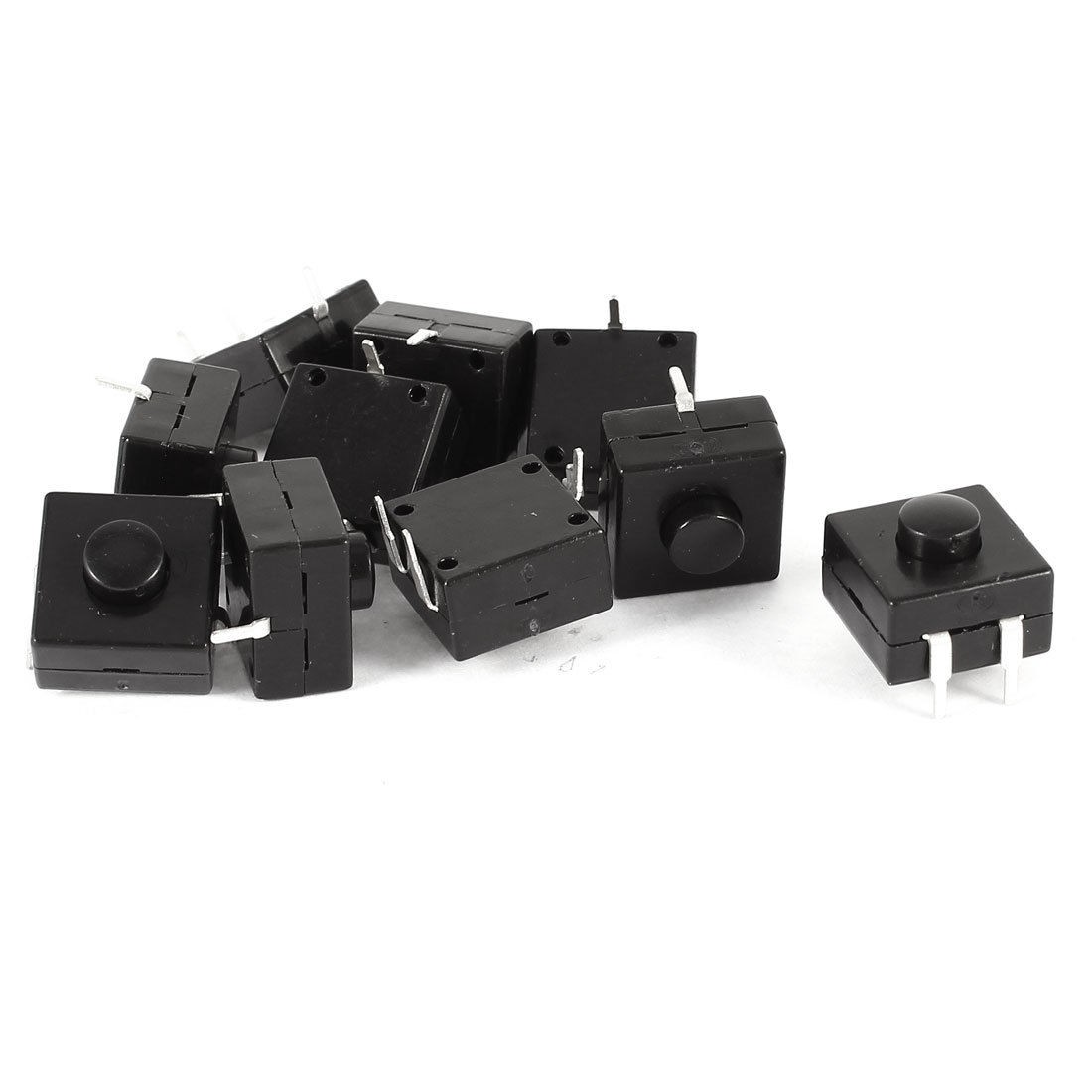 10 Pcs Vertical 3 Pins Push Button Switch Black AC 250V 1.5A for Electric Torch