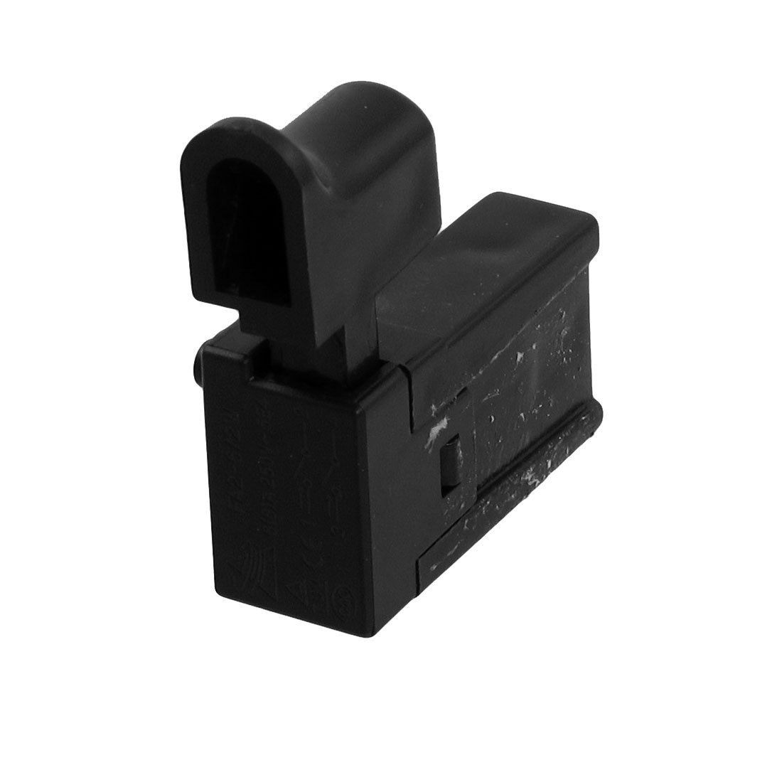AC 250V 6A Momentary DPST NO Black Case Electric Tool Trigger Switch