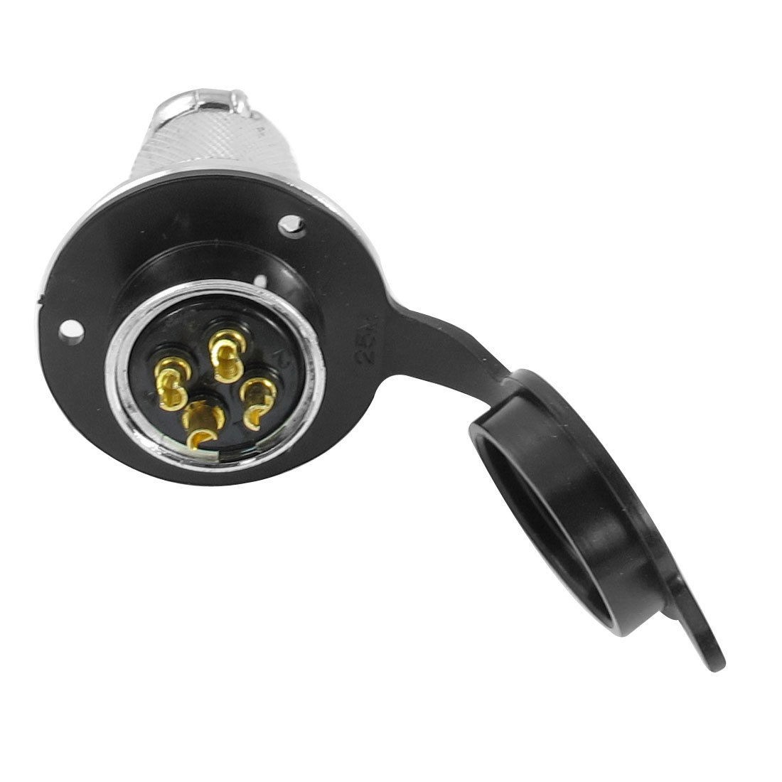 AC250V 15A Dust Cover Metal Chassis 4pin Male Aviation Plug Connector