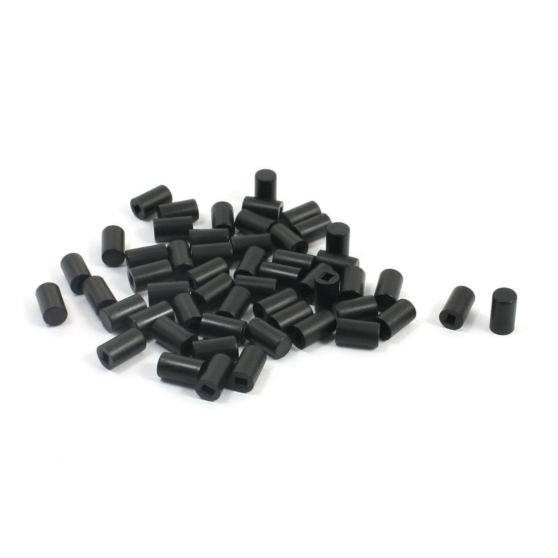 55 Pcs Round Micro Tactile Pushbutton Caps Keycaps Covers Protector Black 6x10mm