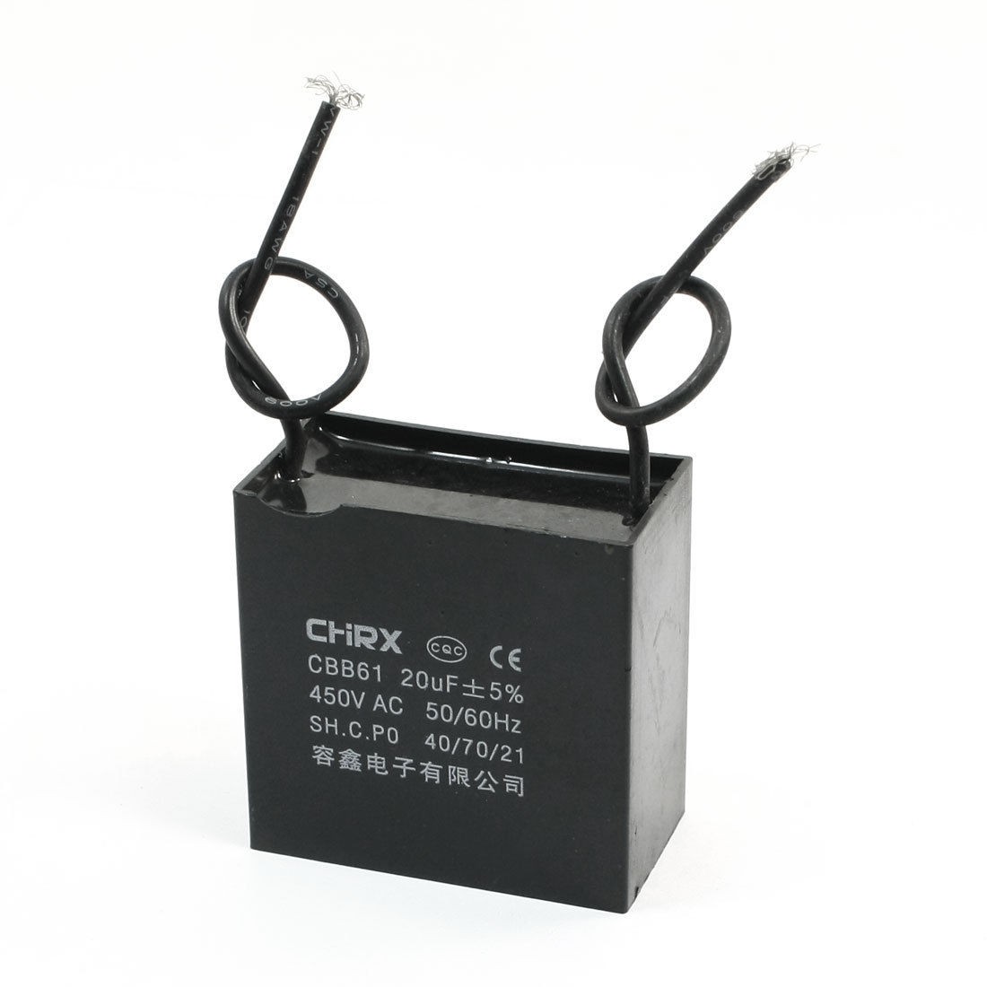 AC 450V 20uF Two Wired Lead Motor Running Capacitor CBB61
