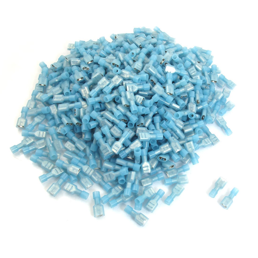 1000 Pcs MDFN2-250 Blue Fully Insulated Spade Crimp Wire Terminals for AWG 14-16