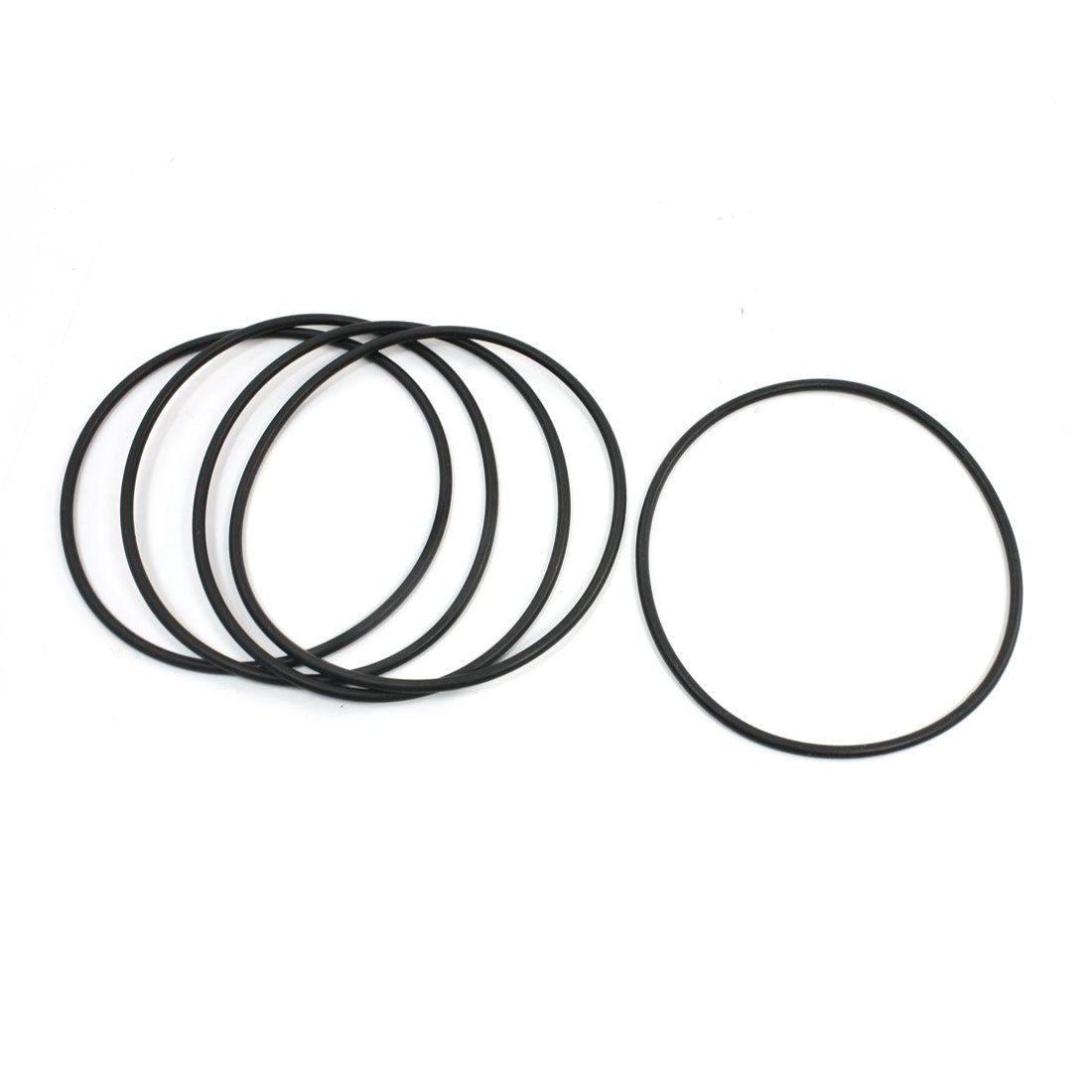 110mm x 2.65mm Mechanical Black Rubber O Ring Oil Sealed Gaskets Washers 5 Pcs