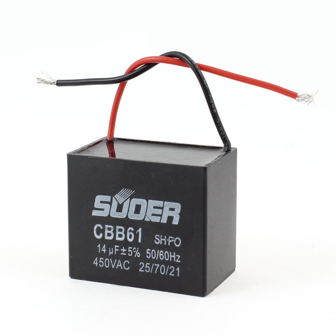 Replacement Ceiling Fan Motor Running Capacitor Black CBB61 450VAC 16uF 50/60Hz