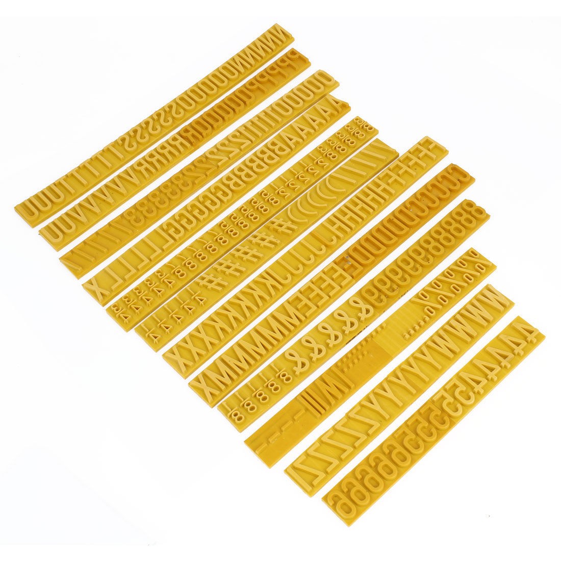 5 Sets 2cm 0.8" Number Rubber Fraction Stamp Coder Yellow