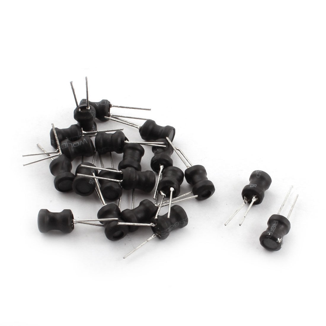 20Pcs 47uH 900mA 6x8mm 10% Tolerance Shielded Radial Lead Inductor Black