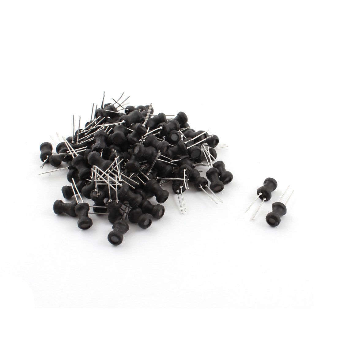 100Pcs 5.6uH 1.3A 6x10mm 10% Tolerance Shielded Radial Lead Inductor Black