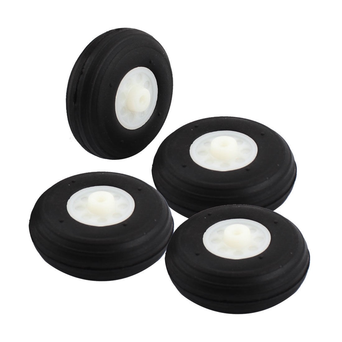 4Pcs 38mm Dia 13.5mm Thickness Black Rubber Wheel Tyre Tire for DIY Robot