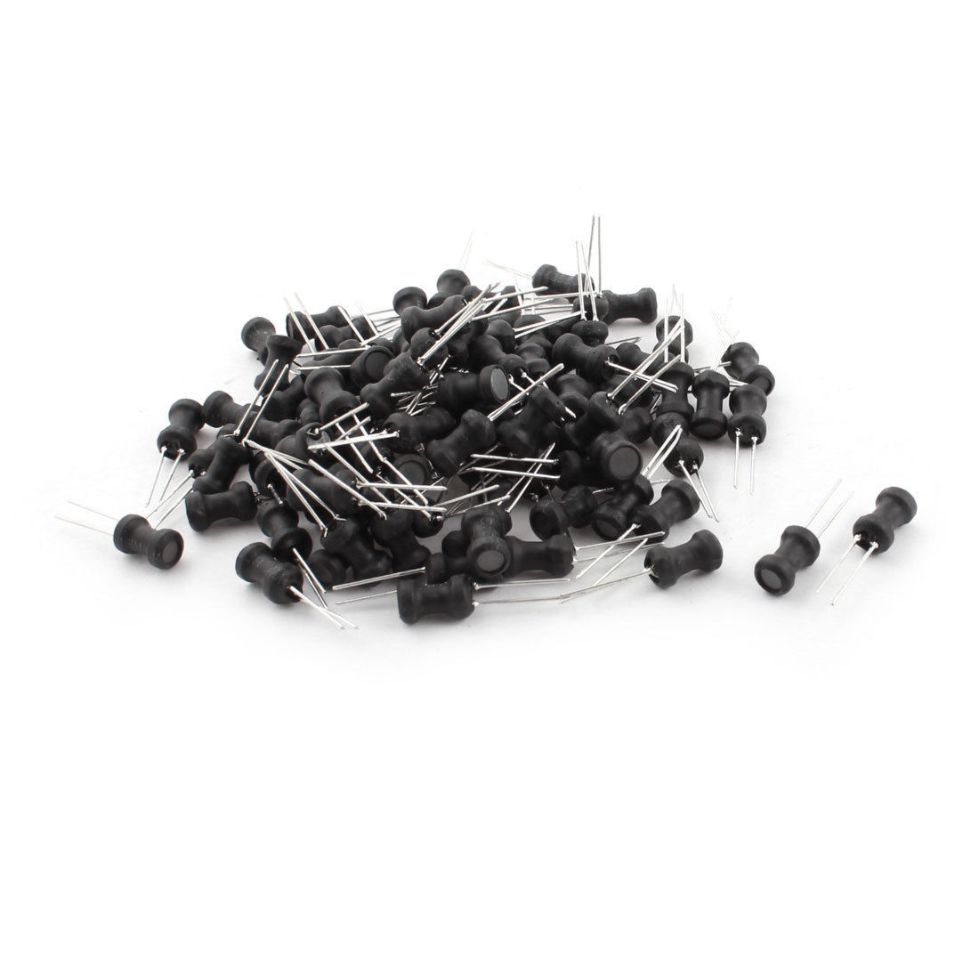 100Pcs 22uH 900mA 6x10mm 10% Tolerance Shielded Radial Lead Inductor Black