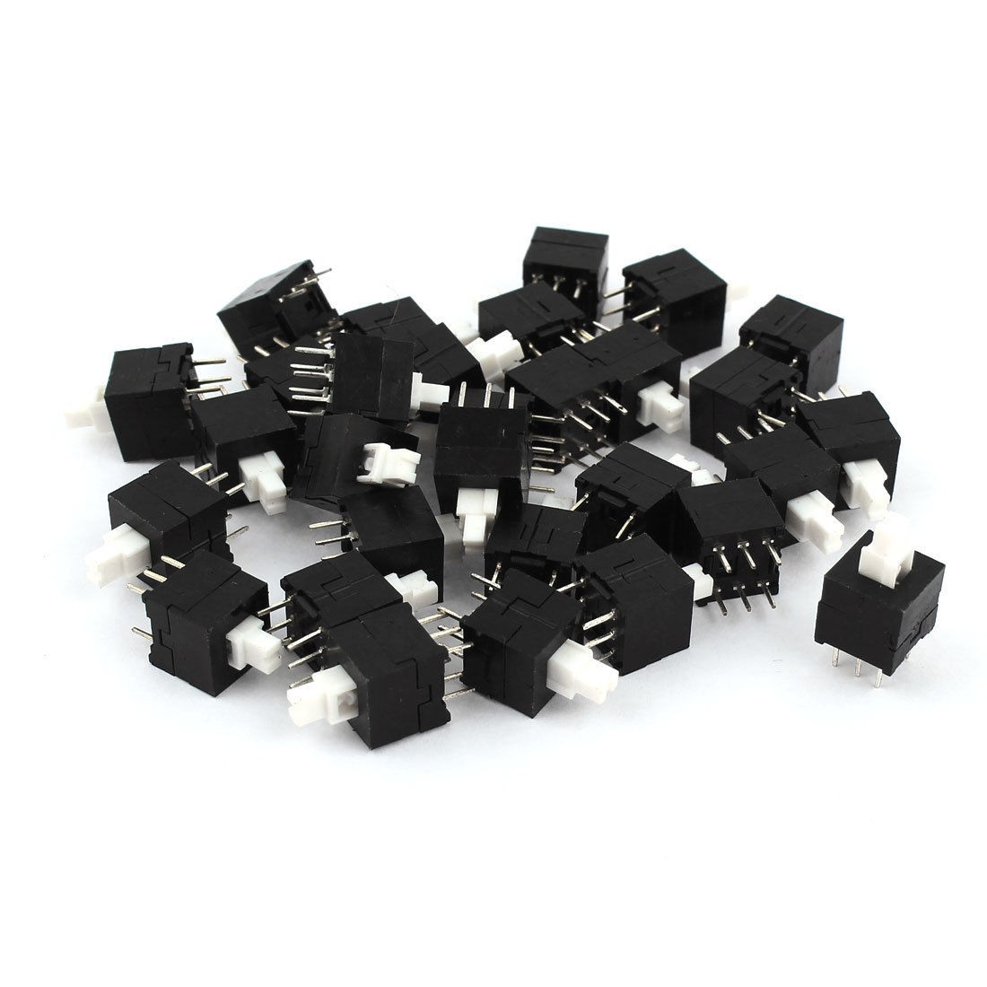 30 Pieces 16mmx8.6mmx8.5<wbr/>mm 6 Pins Latching Push Button Tact Tactile Micro Switch