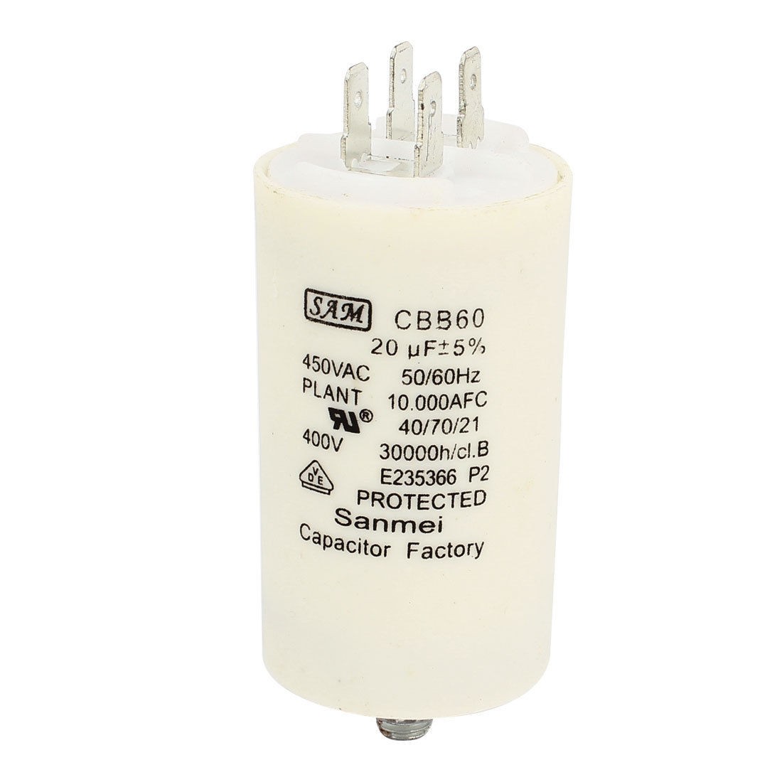 AC 450V CBB60 20UF 4 Terminals Polypropylene Film Electrolytic Motor Capacitor
