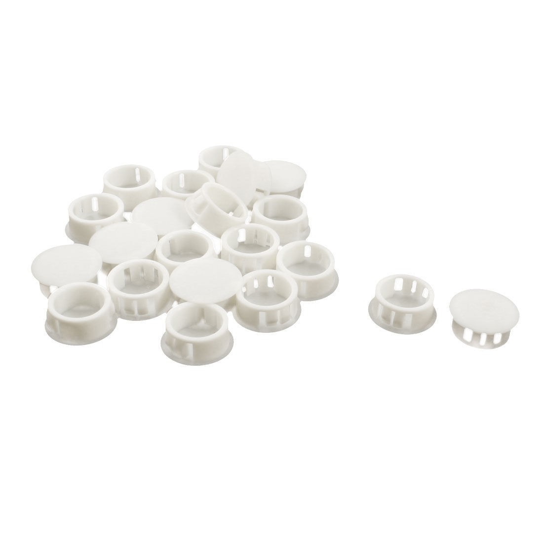 20 Pcs SKT-20 20.1mm White Plastic Snap in Domed Blank Lock Hole Plug Cover