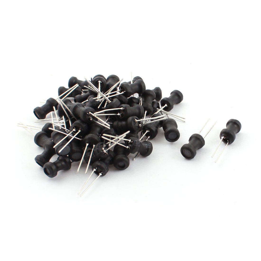 50Pcs 27uH 850mA 6x10mm 10% Tolerance Shielded Radial Lead Inductor Black