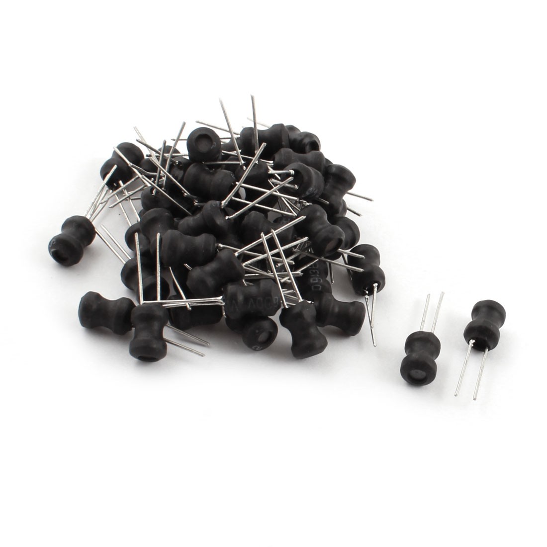 50Pcs 68uH 700mA 6x8mm 10% Tolerance Shielded Radial Lead Inductor Black