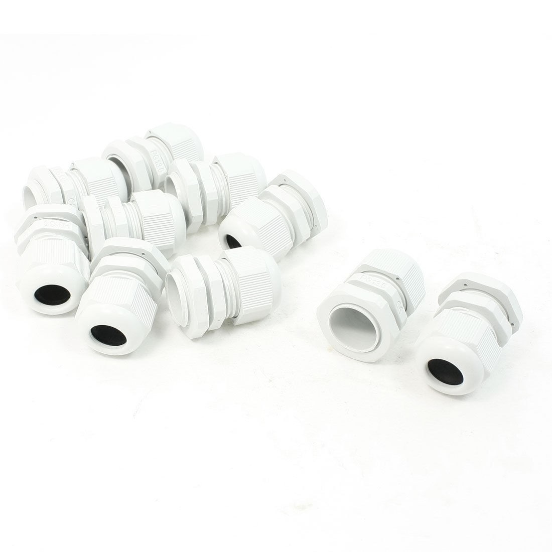 10 Pcs PG13.5 White Plastic 6mm to 12mm Dia Cable Gland Fixing Connector