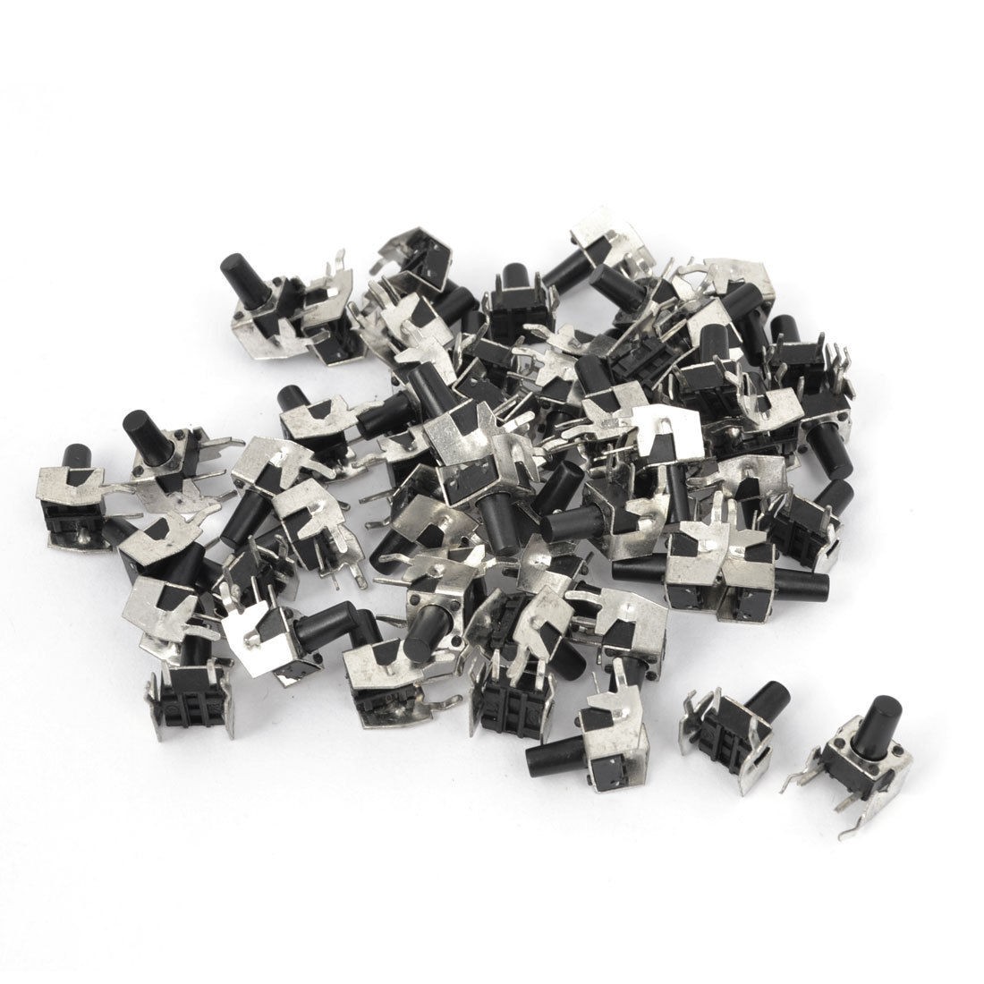 55 Pcs DIP PCB Fixed Bracket Sied Mounting Tact Switch Momentary 2pin 6x6x9.5mm