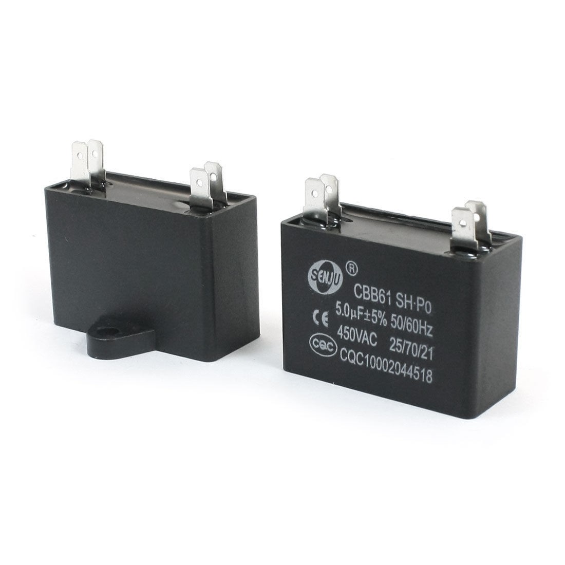 2Pcs CBB61 AC450V 5uf 5% 4 Soldering Pin Air Conditioner Running Motor Capacitor