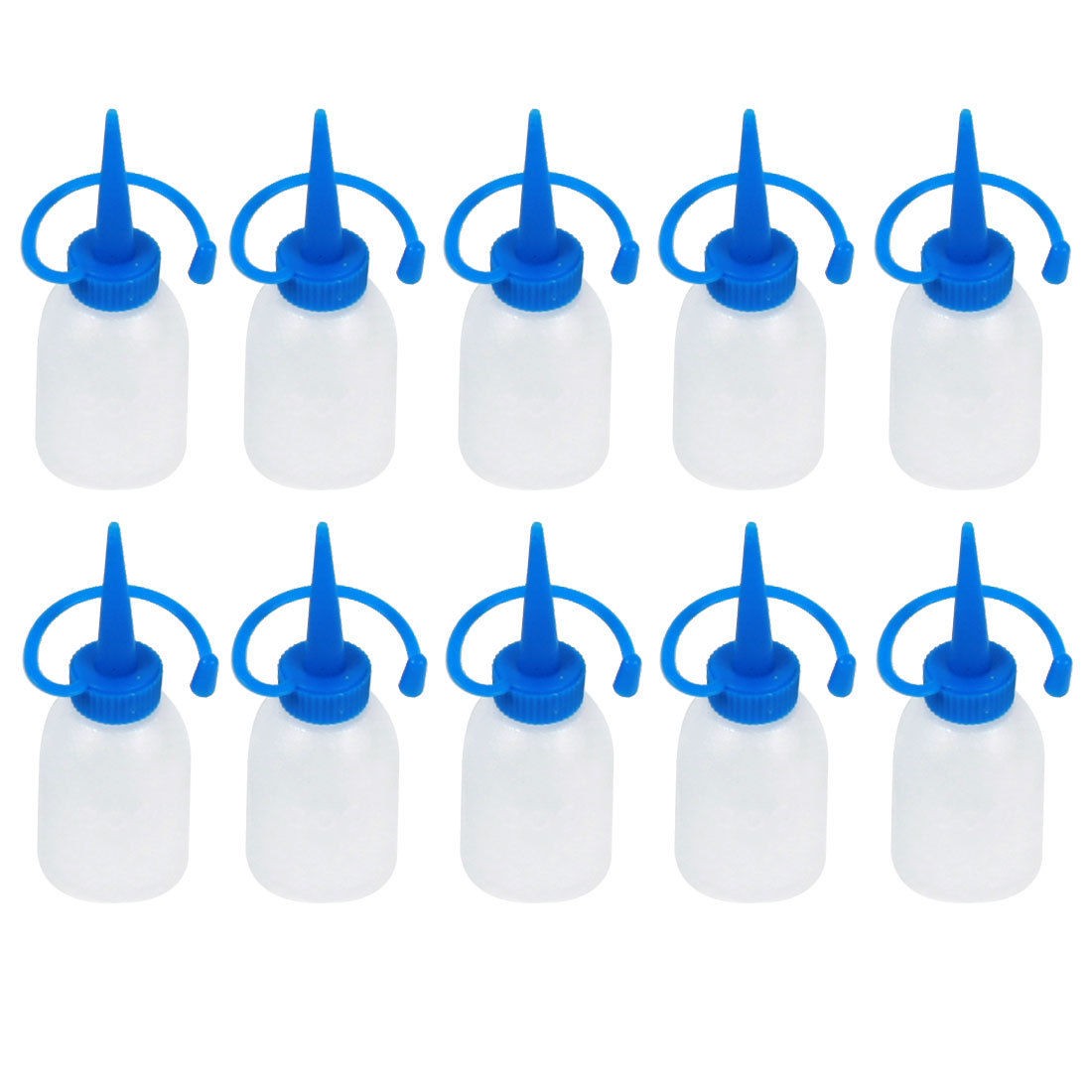 10Pcs 30ml Straight Pointy Nozzle Plastic Oil Measuring Bottles for Laboratory