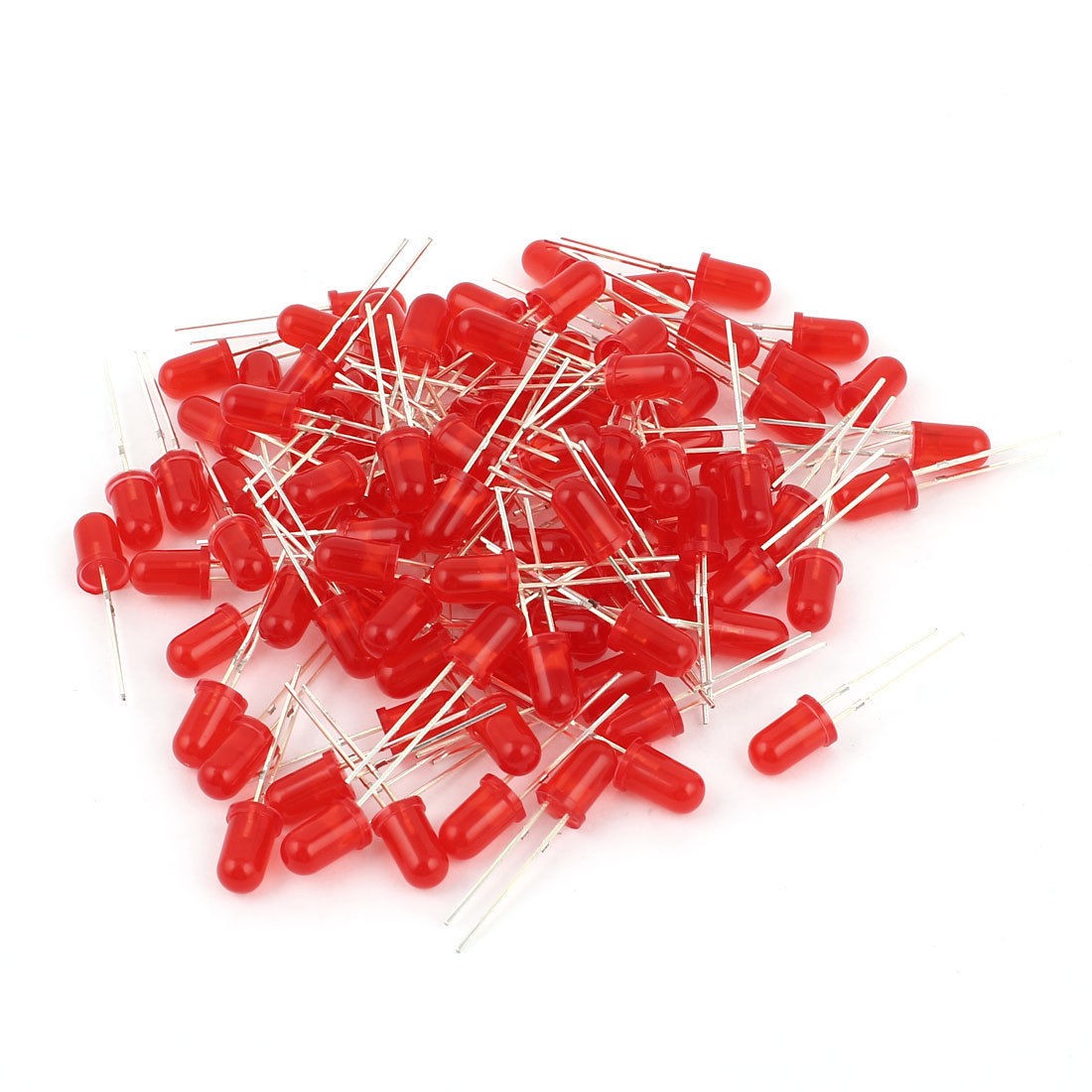 100 x Circle 5mm Head LED Red Light Emitting Diodes