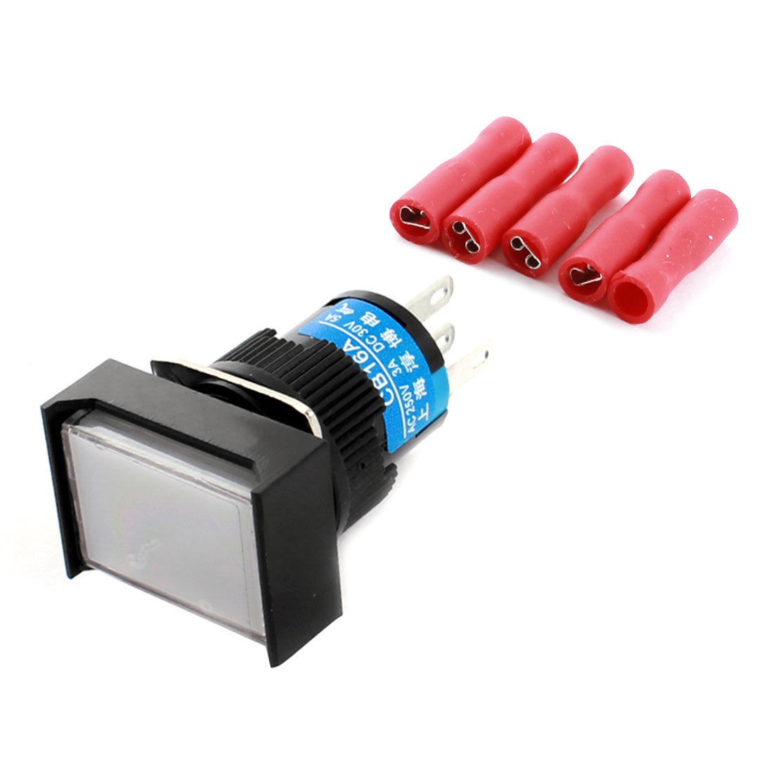 DC 24V Pilot Light Panel SPDT Latching Pushbutton Switch w DIY Wiring Terminals