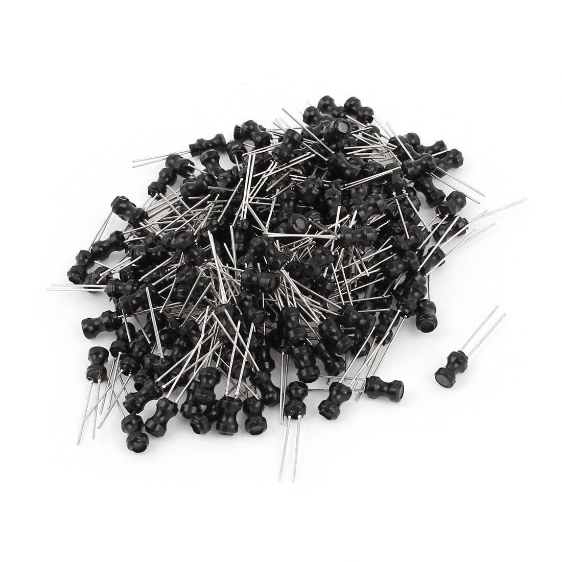 200Pcs Through Hole 10uH 500mA 4x6mm 10% Radial Leads Inductors Black