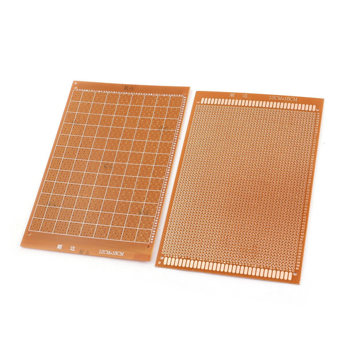 2Pcs 2.54mm Spacing Single Side PCB Board Prototype Breadboard 12cmx18cm