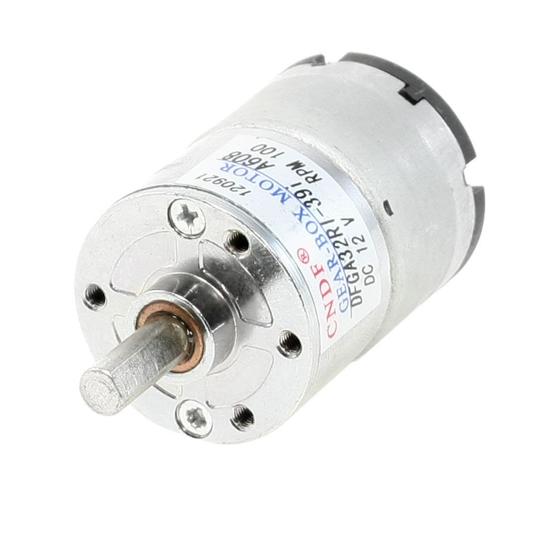 100RPM 12VDC 2P 6mm Shaft Diameter 2 Pins Electric Geared Box Motor