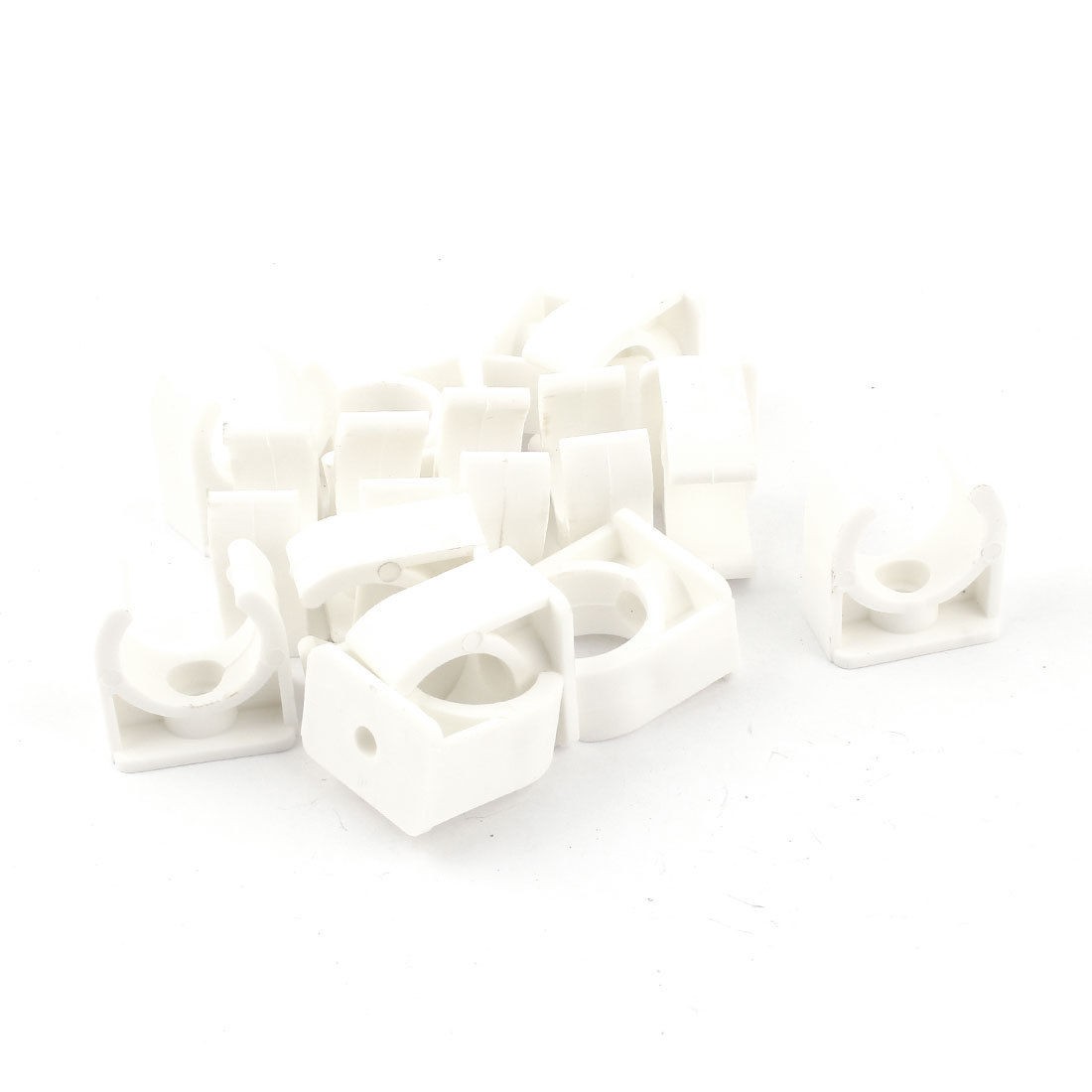 15pcs Spare Parts 20mm Dia Water Tube Pipe Clamps Clips Connectors White