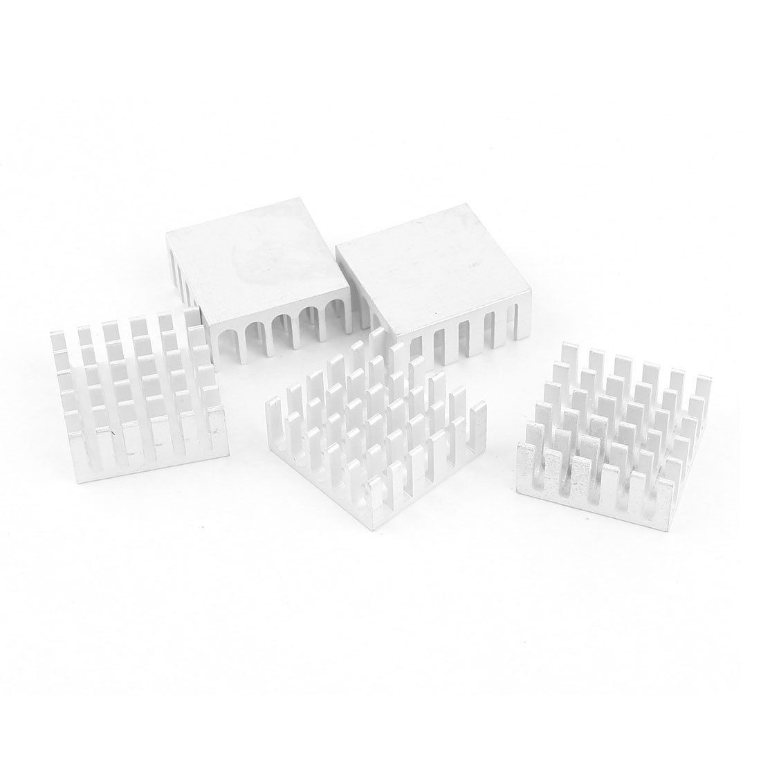 5 x Silver Tone Aluminum Radiator Heat Sink Heatsink 22mm x 22mm x 10mm