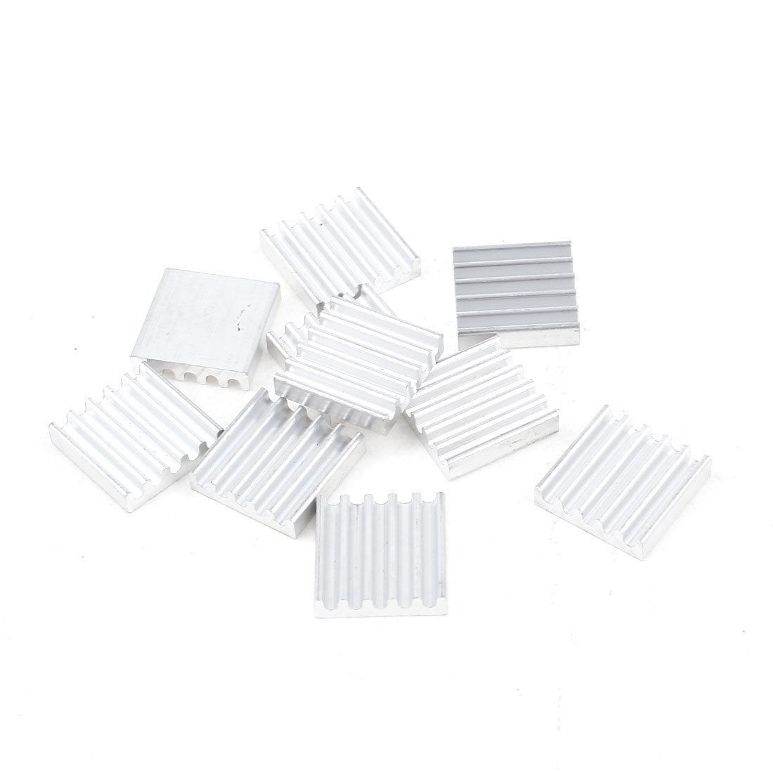 10 x Silver Tone Aluminum Radiator Heat Sink Heatsink 13mm x 13mm x 3mm