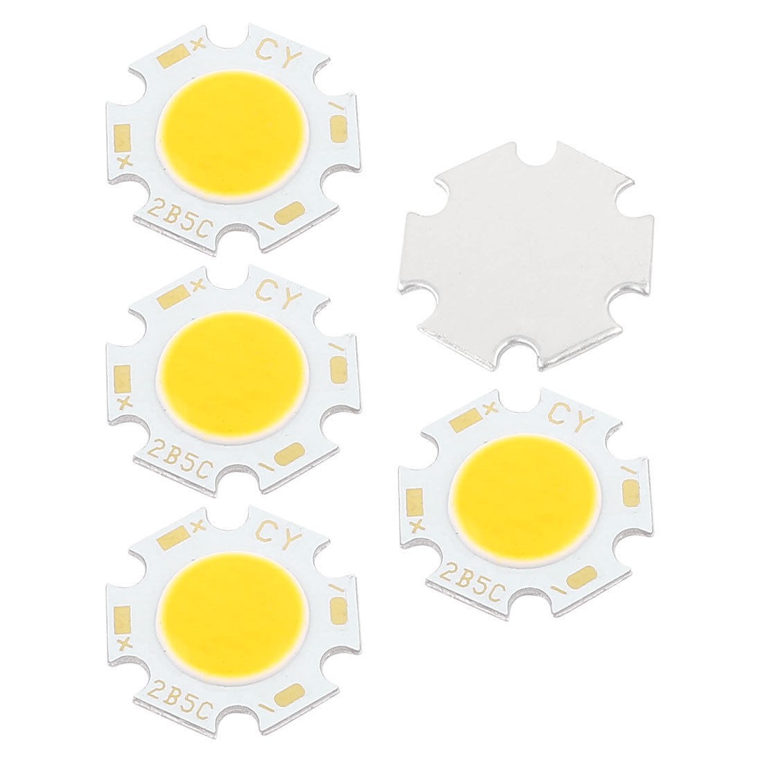 5W DC15-18V 300mA 80-90LM/W Warm White LED Light COB Lamp Bead Chip 5 Pcs