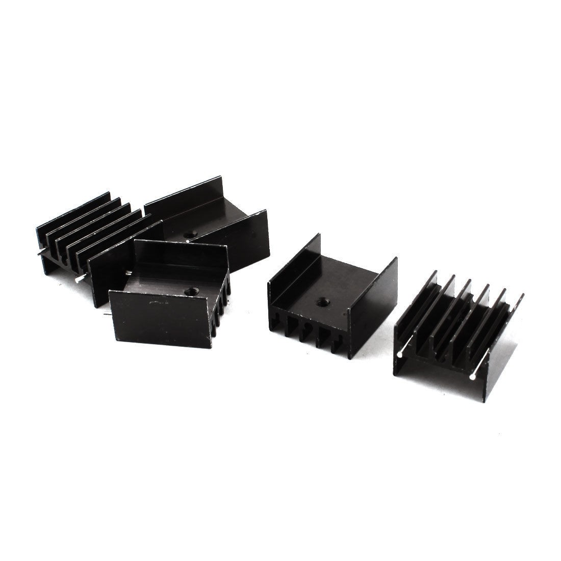 5Pieces 2.5mm Hole Black Aluminum Cooling Fin Heatsink 23x16x25mm w Needle