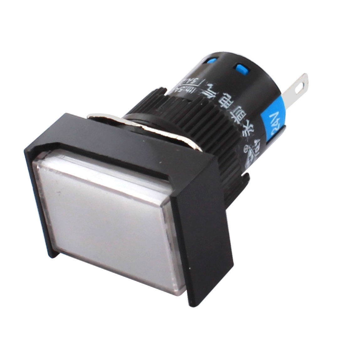 AC 24V White Rectangular Cap 2 Terminal Signal Lamp Indicator Light