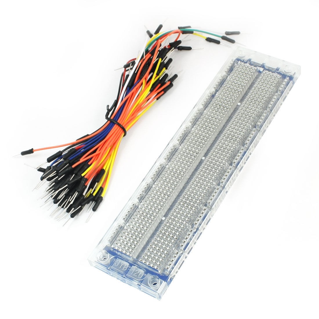 Clear Plastic 700 Tie Point PCB Prototype Solderless Breadboard w Jumper Wire