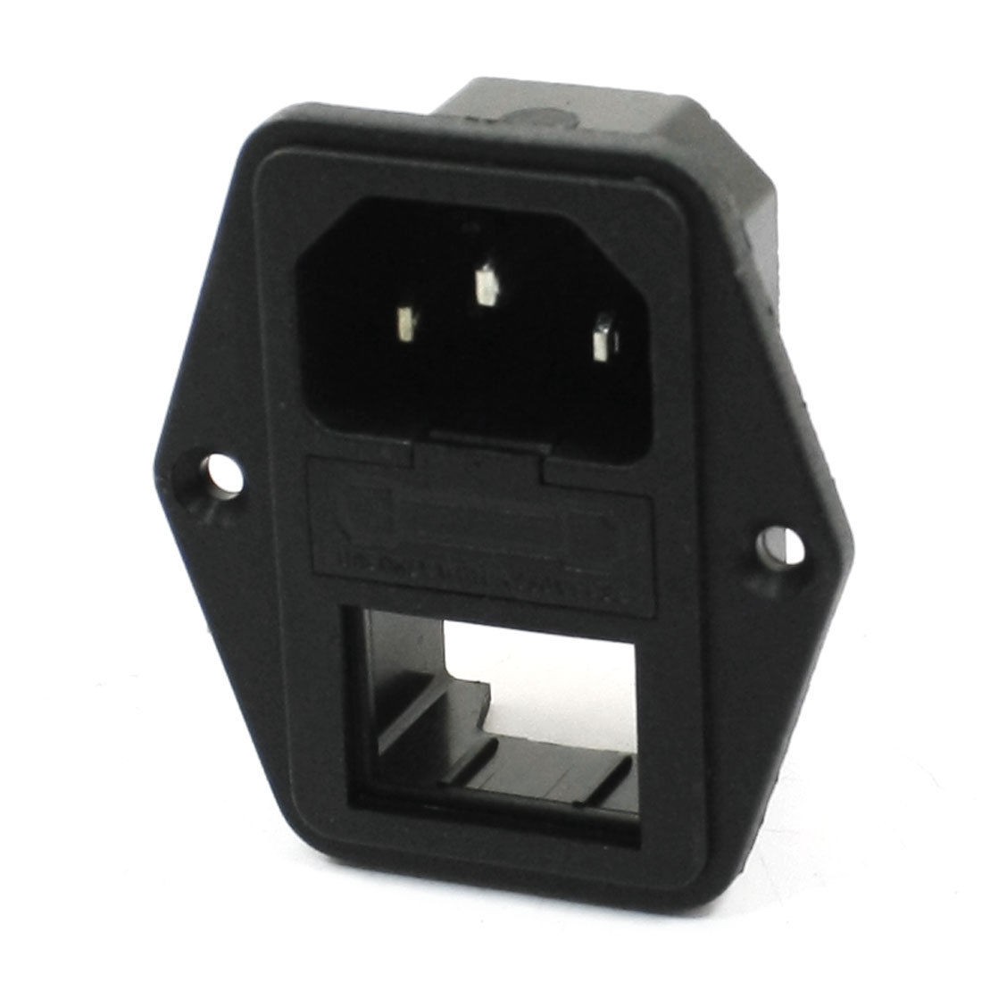 3-Pin IEC320 C14 Inlet Male Plug Power Socket Black 10A 250VAC + Fuse Holder
