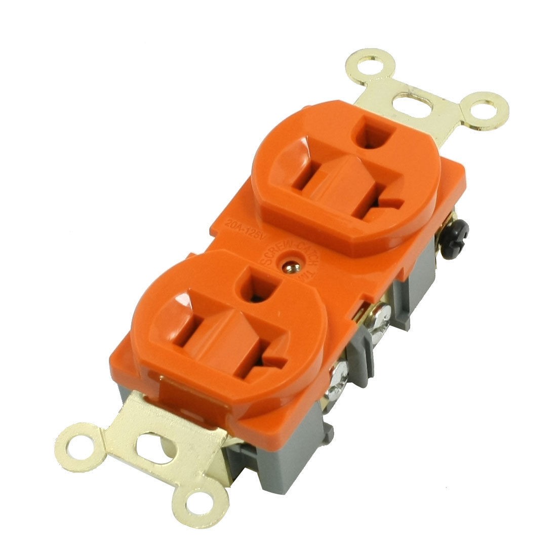 Industrial Outlet Plug Spec Grade 20A Orange Duplex Receptacle 125V