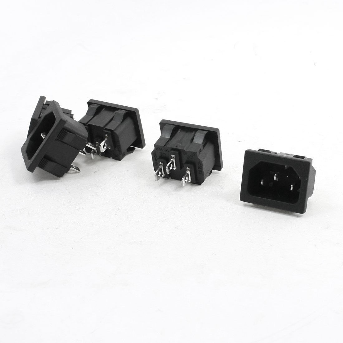 5 Pcs 250V 10A 3 Pin C14 Type AC Power Inlet Socket for Rice Cooker