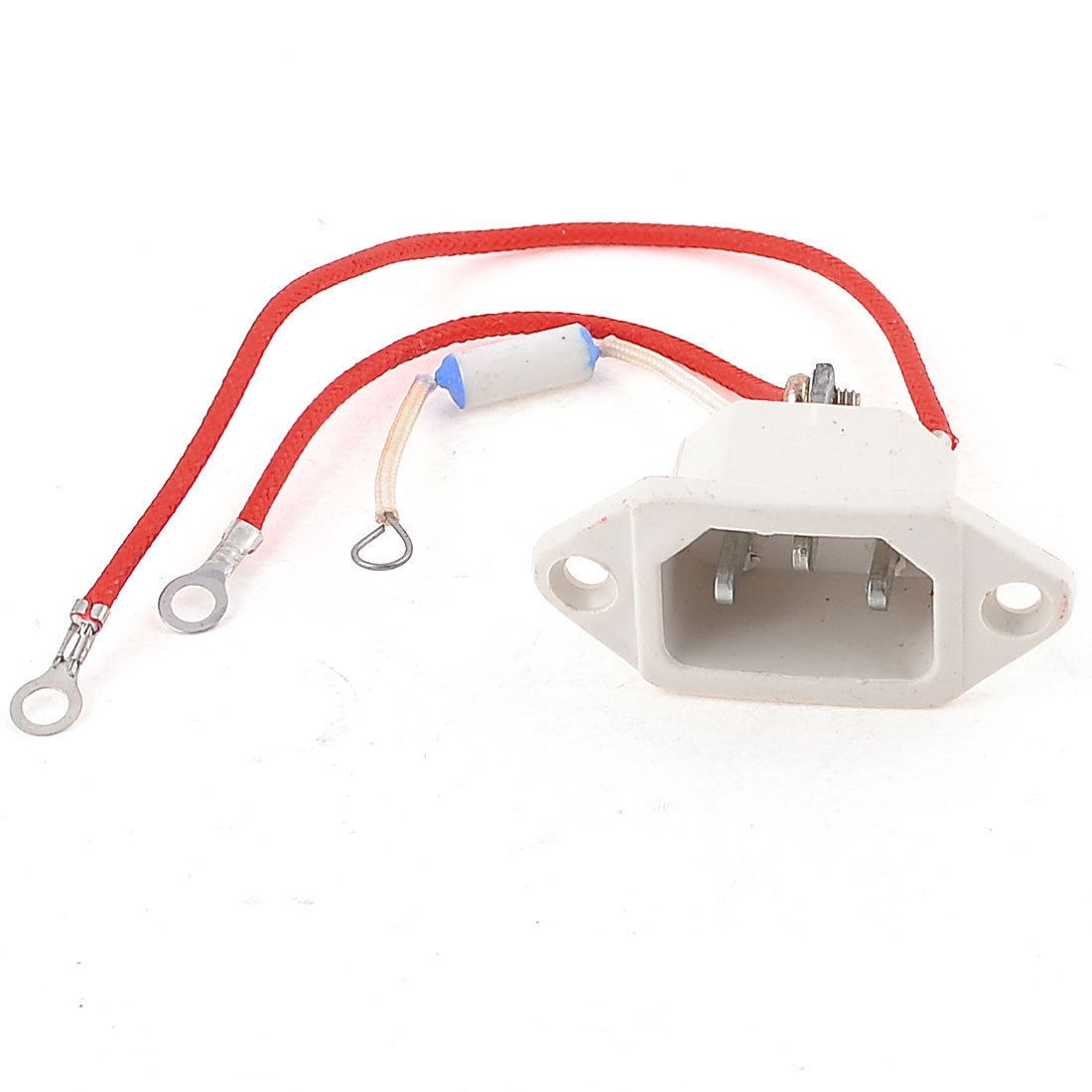 AC 250V 10A 3 Fuse Wire Terminals C14 Power Plug Connector White