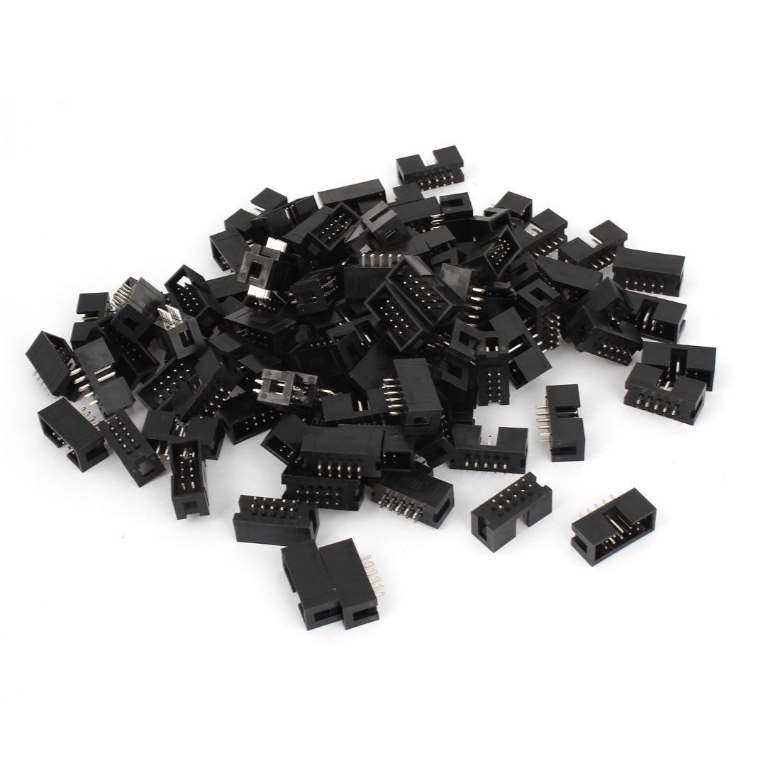 100 Pcs IDC Box Header DC3 10P 10 Way 2 54mm JTAG Socket Connector Black