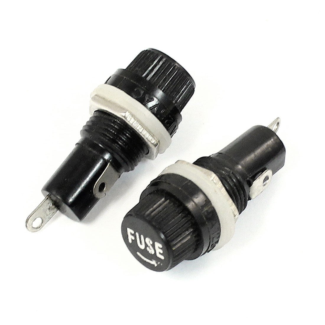 2PCS 12mm Dia Panel Mounted 5x20mm Fuses Holder AC 125V 15A 250V 10A