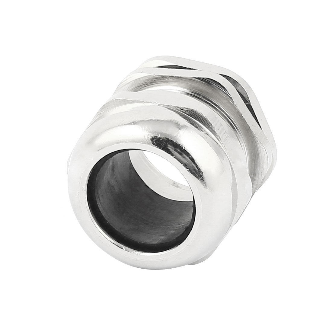 M32 Silver Tone Metal 16-21mm Dia Waterproof Cable Gland Connector