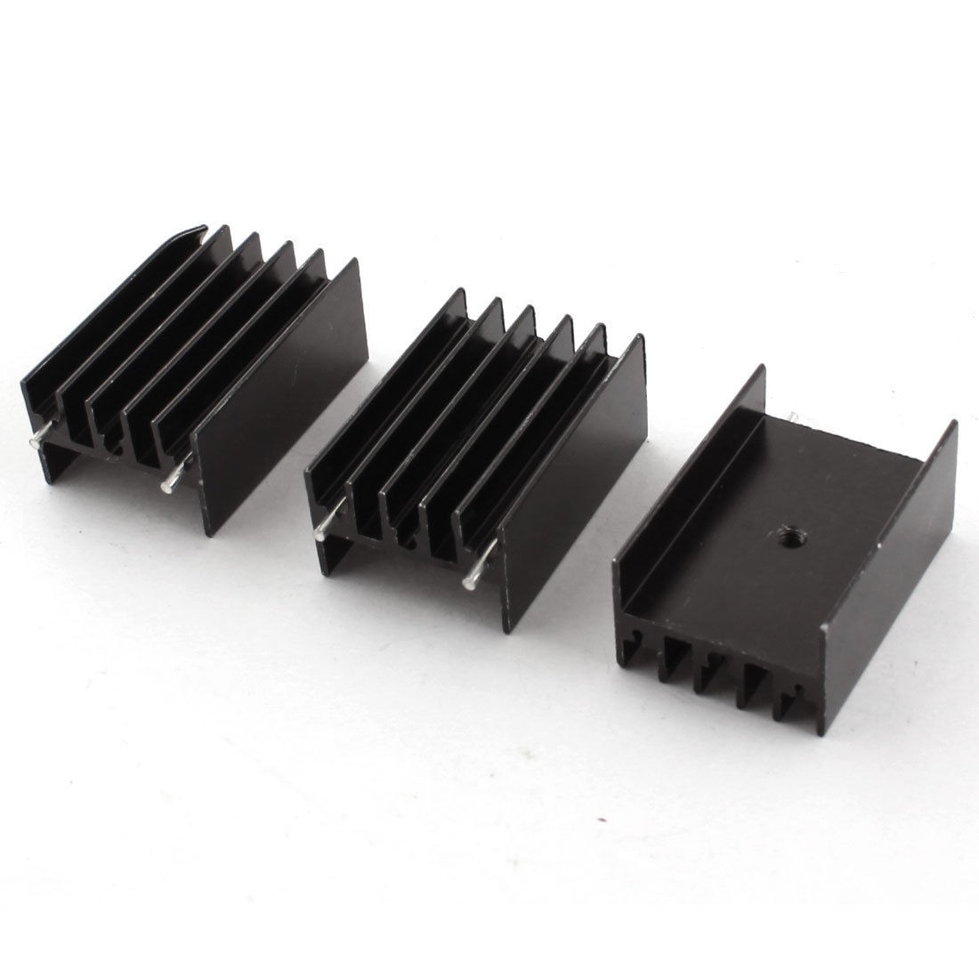 3 Pieces 2.5mm Screw Mount Aluminum Cooling Fin Heatsink 23x16x35mm w Needle
