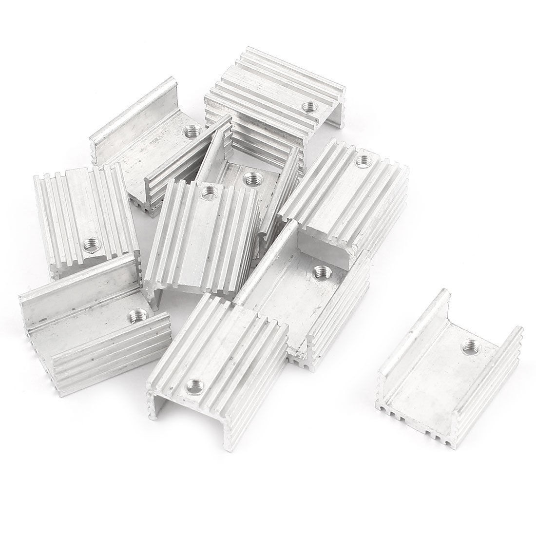 10 x Silver Tone Aluminum Heat Sink 20x15x10mm for TO-220 Transistors