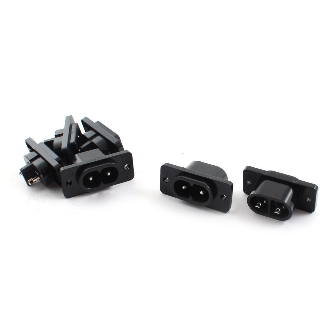 5pcs Black Housing C8 Power Male Inlet Adapter Connector AC 250V 2.5A